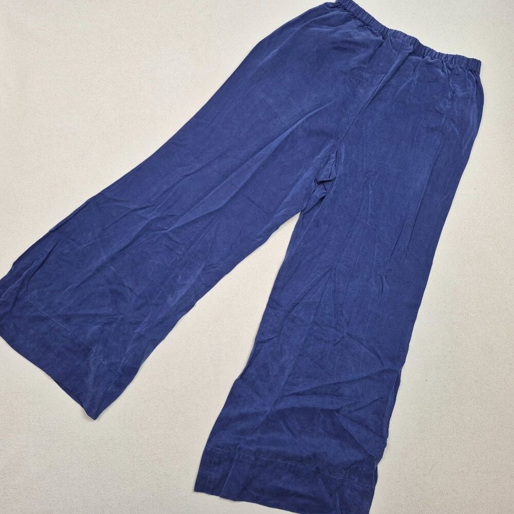 Soft Surroundings Women's Purple Wide Leg Relaxed Baggy Flare Pants Sz M 28/27 - Picture 2 of 5